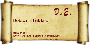 Dobsa Elektra névjegykártya